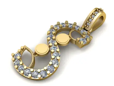 LUXURY ALPHABET S PENDAANT 3D PRINTABLE MODEL 3D print model