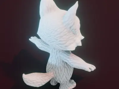 Cartoon Arctic Fox 3D Model Low-poly 3D model