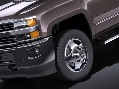 Chevrolet Silverado HD 2015 long VRAY  3D model