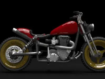 1 to 24 scale custom motorcycle 3D print model