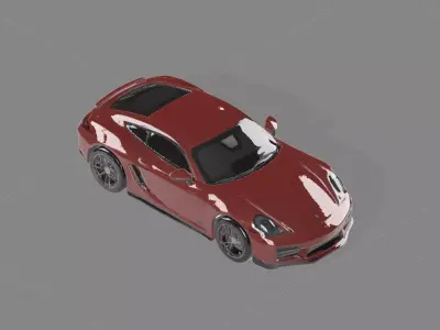 Red Porche Lookalike sports car 3d model Low-poly 3D model