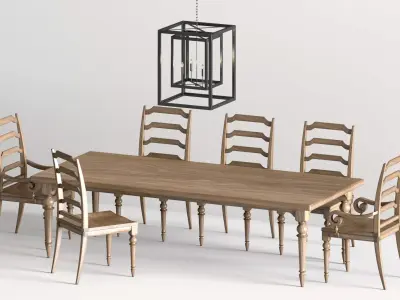 Classic Dining Table for 8 3D model