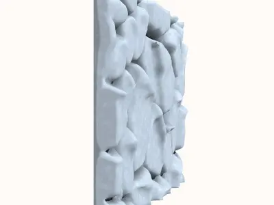 Raw Basalt Rock Wall Detail 3D model