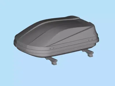 Rooftop Cargo Boxes Car roof rack with cargo box 3D print model