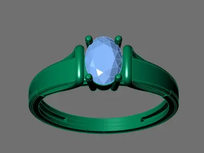 Womens Rings With Stone Ring Ready STL 3DM Models Rings women 3D print model shop
