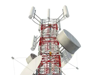 Radio Mast - Antenna Communication Tower  3D model