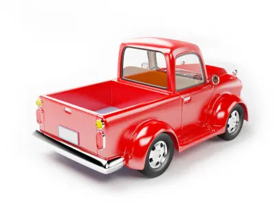 red old truck 3D model