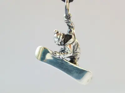 Snowboarder pendant 3D print model