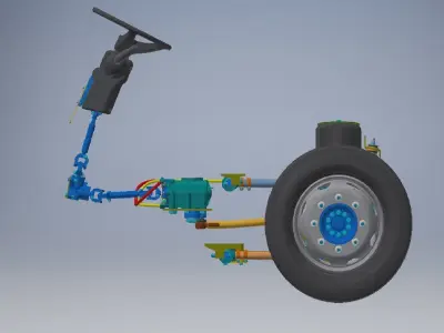 front suspension and steering 3D model
