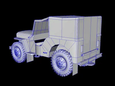 Old Jeep  Low-poly 3D model