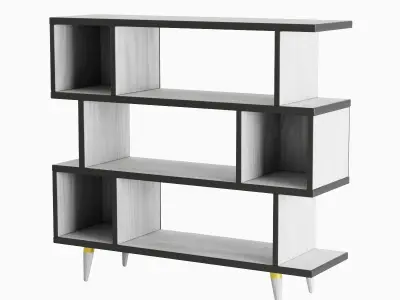 Modern Bookshelf 04 3D model