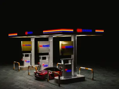 GAS STATION 3D model shop
