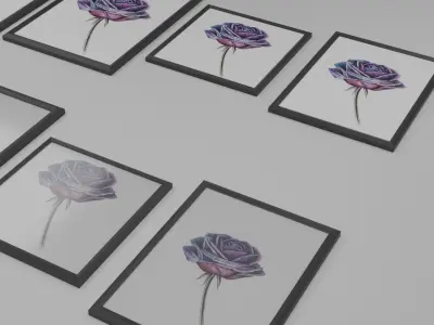 Mockup glass matte picture frames  Low-poly 3D model