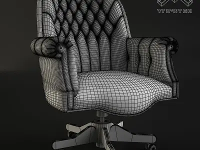 Luxury Executive Chair with tufted back 3D model