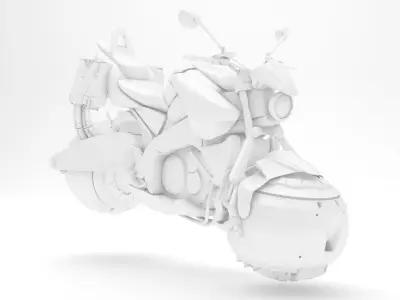 SciFi hover-bike motorcycle - simple stylized textured Free 3D model