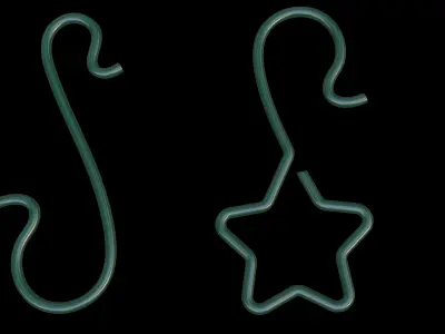 christmas ball hook set 3D mesh - svg - 3D curve - blender file 3D model