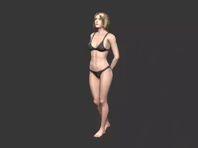 Game character Woman Low-poly 3D model get