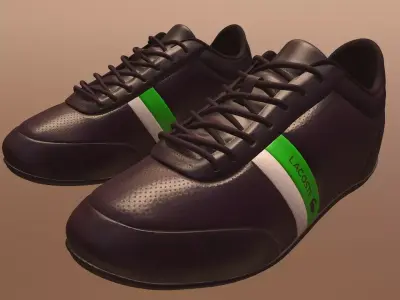 LACOSTE LEATHER SHOES PBR Low-poly 3D model