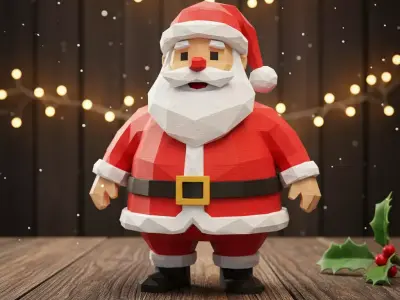 geometric Santa decoration 3D print model