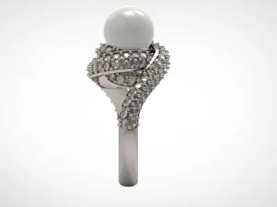 luxury pearl ring pr0003 3D print model