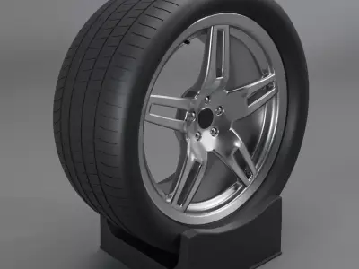 Realistic Car Wheel Free 3D model