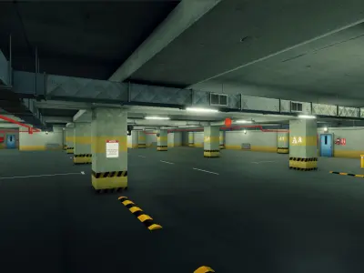 Parking Underground Low-poly 3D model