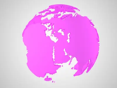 Globe Shell Pink 3D model