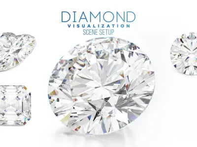 KeyShot Scene Setup For Jewelry Diamonds Renderings 3D model