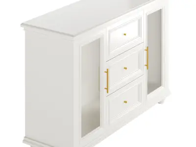 Sleek White Modern Sideboard Credenza 3D model