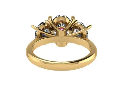 RING 3 Stone Design 3D print model
