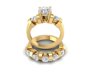 Luxury Multi Stone Diamond Engagement Ring for Women  2371 3D print model