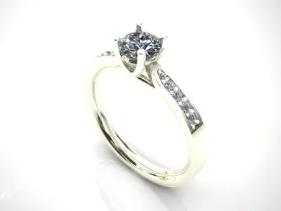 Engagement Diamond Ring 001 Free 3D print model