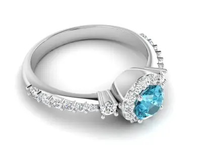 Ring M105 The luxury female ring with gems wedding 3D print model