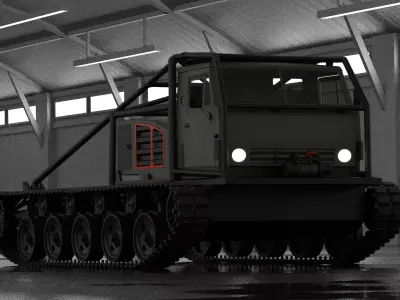 Tracked Off-Road Utility Vehicle 3D Model Industrial Snow  Low-poly 3D model