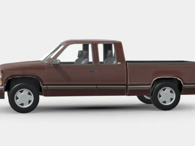 Chevrolet K1500 Extended Cab 1988 Low-poly 3D model