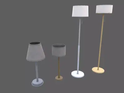 Lamps Low-poly 3D model