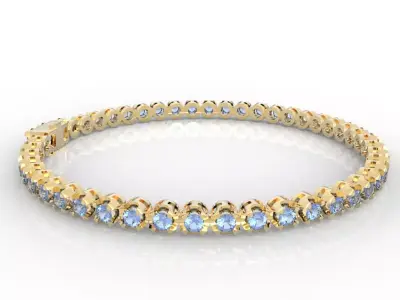 5pt Gem Or Diamond Tennis Bracelet 3D print model
