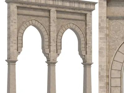 Arabic turkish islamic architectural element set 507 3D model