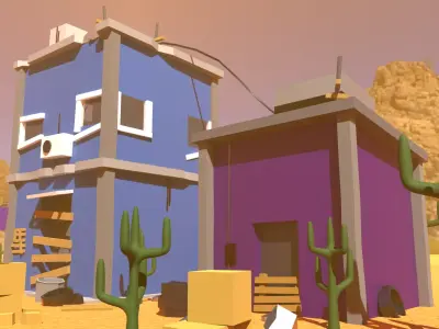 Abandoned Street Club Free low-poly 3D model