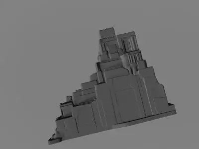 Ancient Stone City Mythical Architecture 3D print model