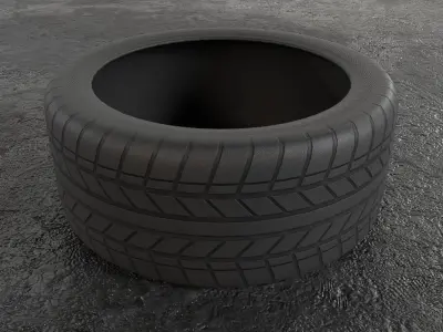 Car Tire Wheel Sport Gameready Low-poly 3D model