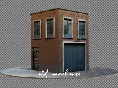 Low poly Pbr  Old Warehouse Low-poly 3D model