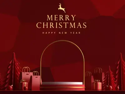 Christmas product mockups Low-poly 3D model