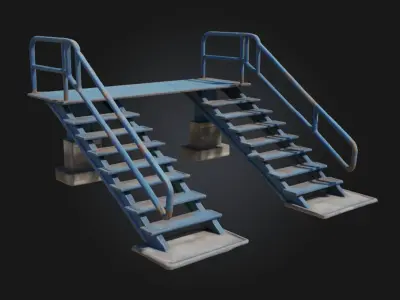 Industrial Staircase Structure  Functional Strength in 3D 3D model