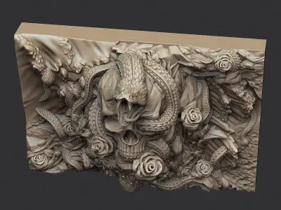 Snake medal3 or serpent mamba anaconda venum python poison demon 3D print model