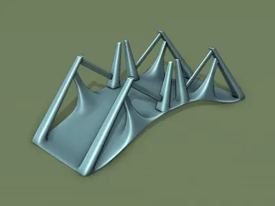 Curved Bridge 3D model