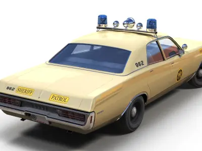 Dodge police patrol car  Low-poly 3D model