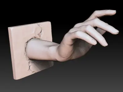 Woman hand art decorative printable sculpt  3D print model