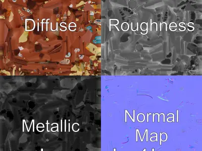 Vintage Leather Travel Suitcase with Stickers Low-poly 3D model