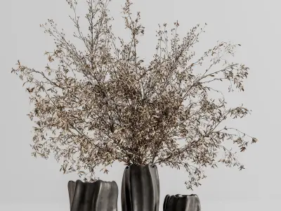 plants bouquet vase 44 3D model